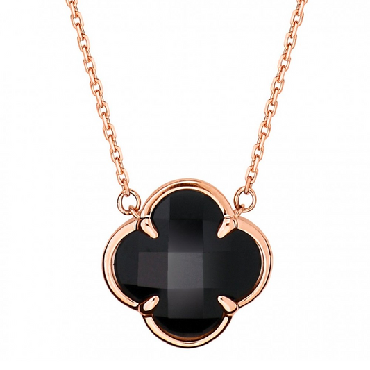 Morgane Bello -  BLACK ONYX ROSE GOLD VICTORIA NECKLACE