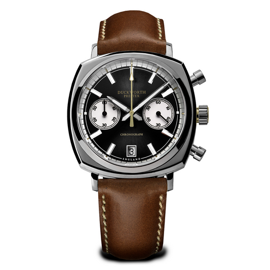 Duckworth Prestex Chronograph 42 black / tan leather