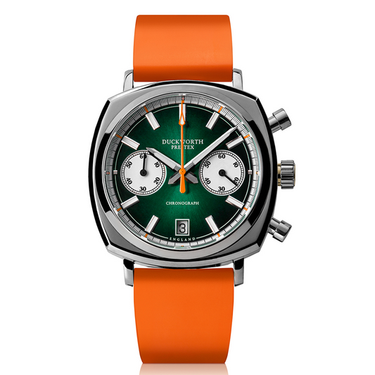 Duckworth Prestex Chronograph 42 Green / Orange