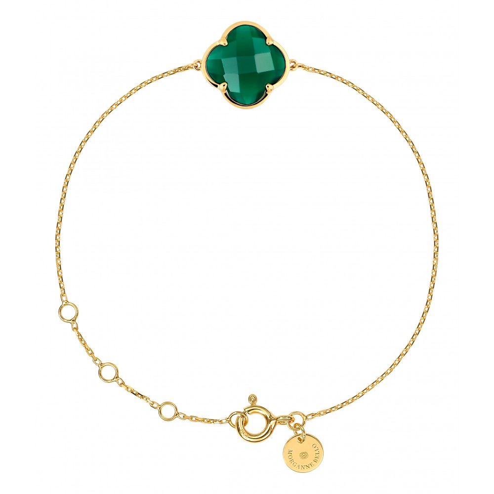 Morgane Bello - GREEN AGATE YELLOW GOLD VICTORIA BRACELET