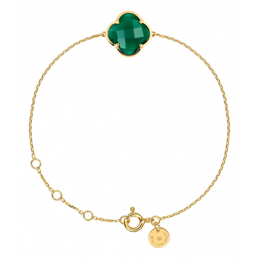 Morgane Bello - GREEN AGATE YELLOW GOLD VICTORIA BRACELET