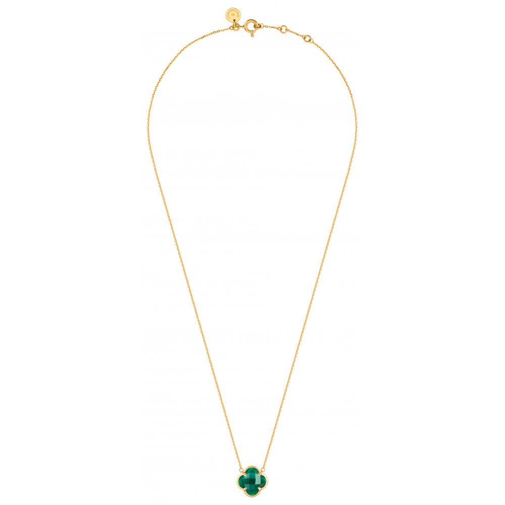 Morgane Bello - GREEN AGATE YELLOW GOLD VICTORIA NECKLACE