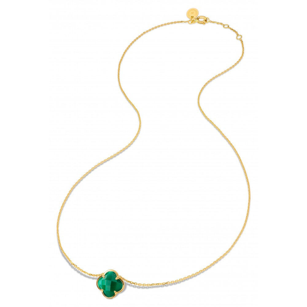 Morgane Bello - GREEN AGATE YELLOW GOLD VICTORIA NECKLACE