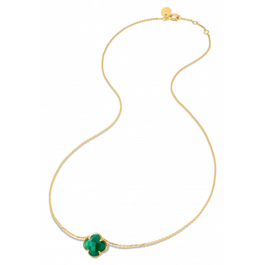 Morgane Bello - GREEN AGATE YELLOW GOLD VICTORIA NECKLACE