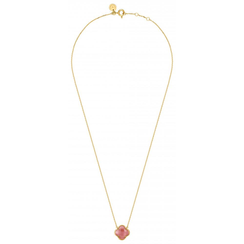 Morgane Bello - GUAVA QUARTZ YELLOW GOLD VICTORIA NECKLACE