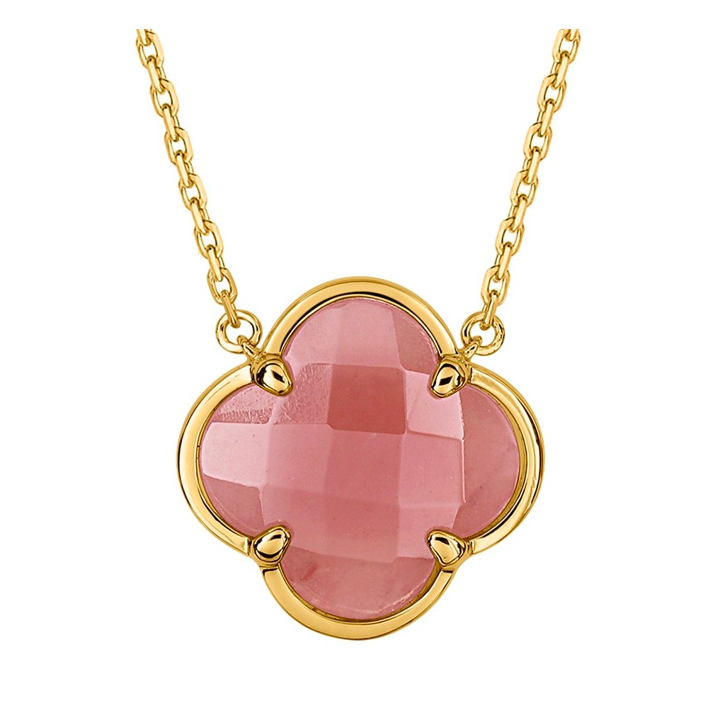 Morgane Bello - GUAVA QUARTZ YELLOW GOLD VICTORIA NECKLACE