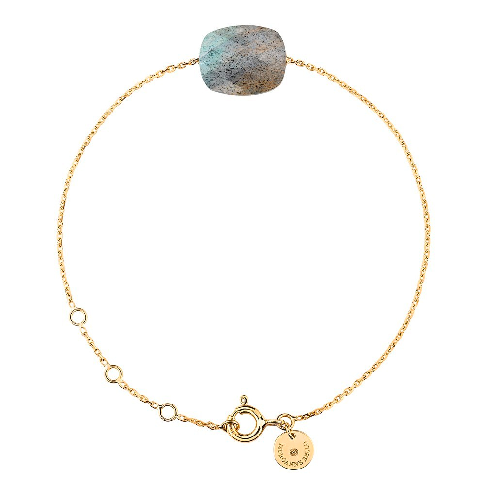 Morgane Bello - LABRADORITE CUSHION YELLOW GOLD BRACELET