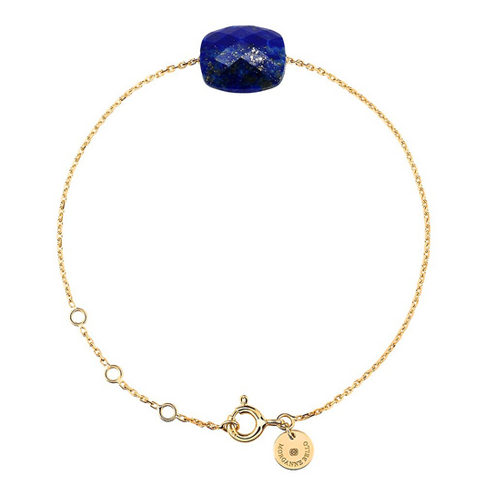 Morgane Bello - LAPIS LAZULI CUSHION YELLOW GOLD BRACELET