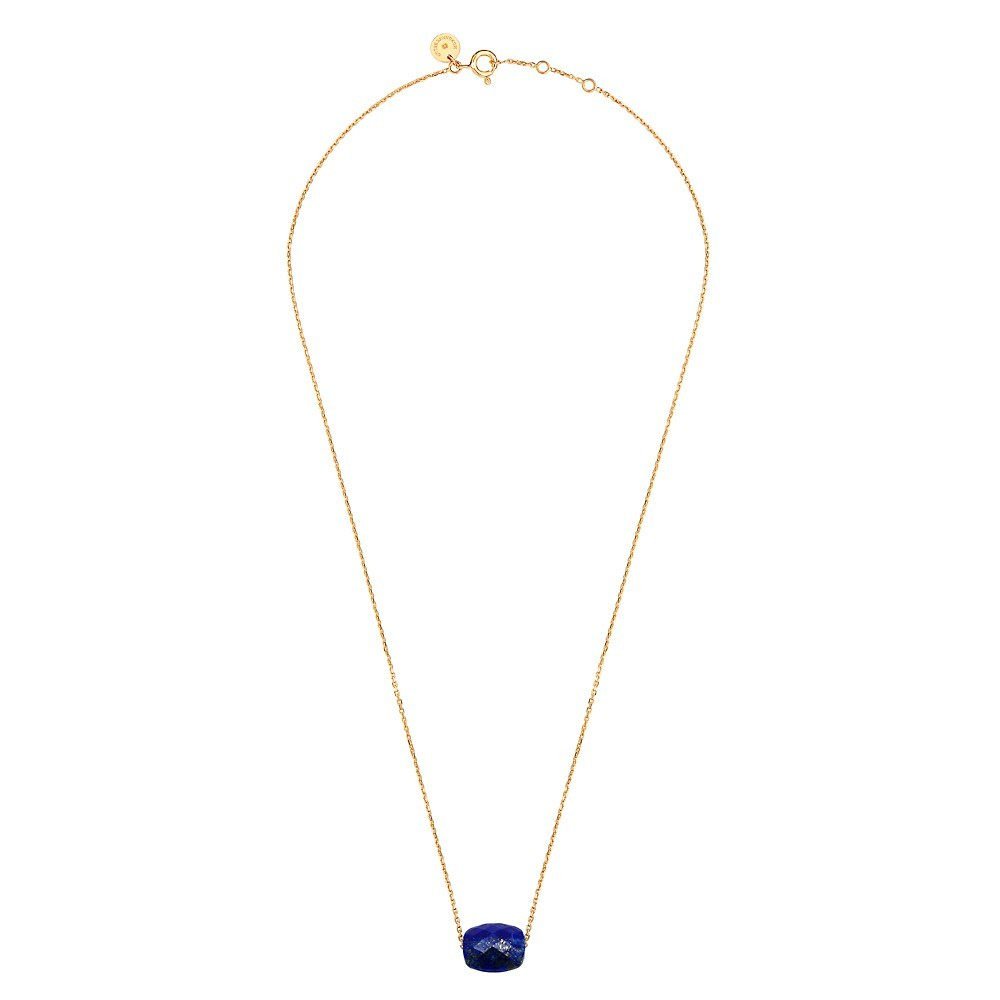 Morgane Bello - LAPIS LAZULI CUSHION YELLOW GOLD NECKLACE