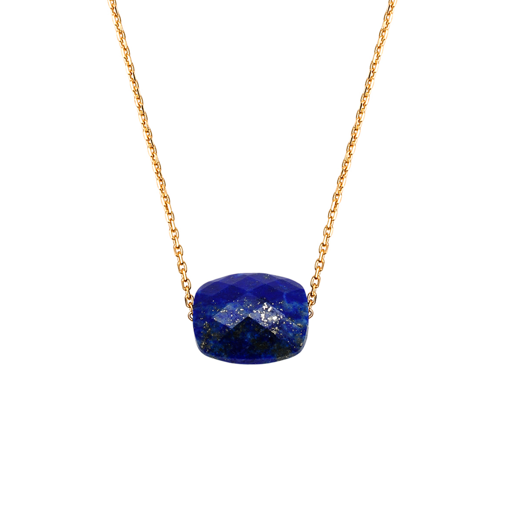 Morgane Bello - LAPIS LAZULI CUSHION YELLOW GOLD NECKLACE