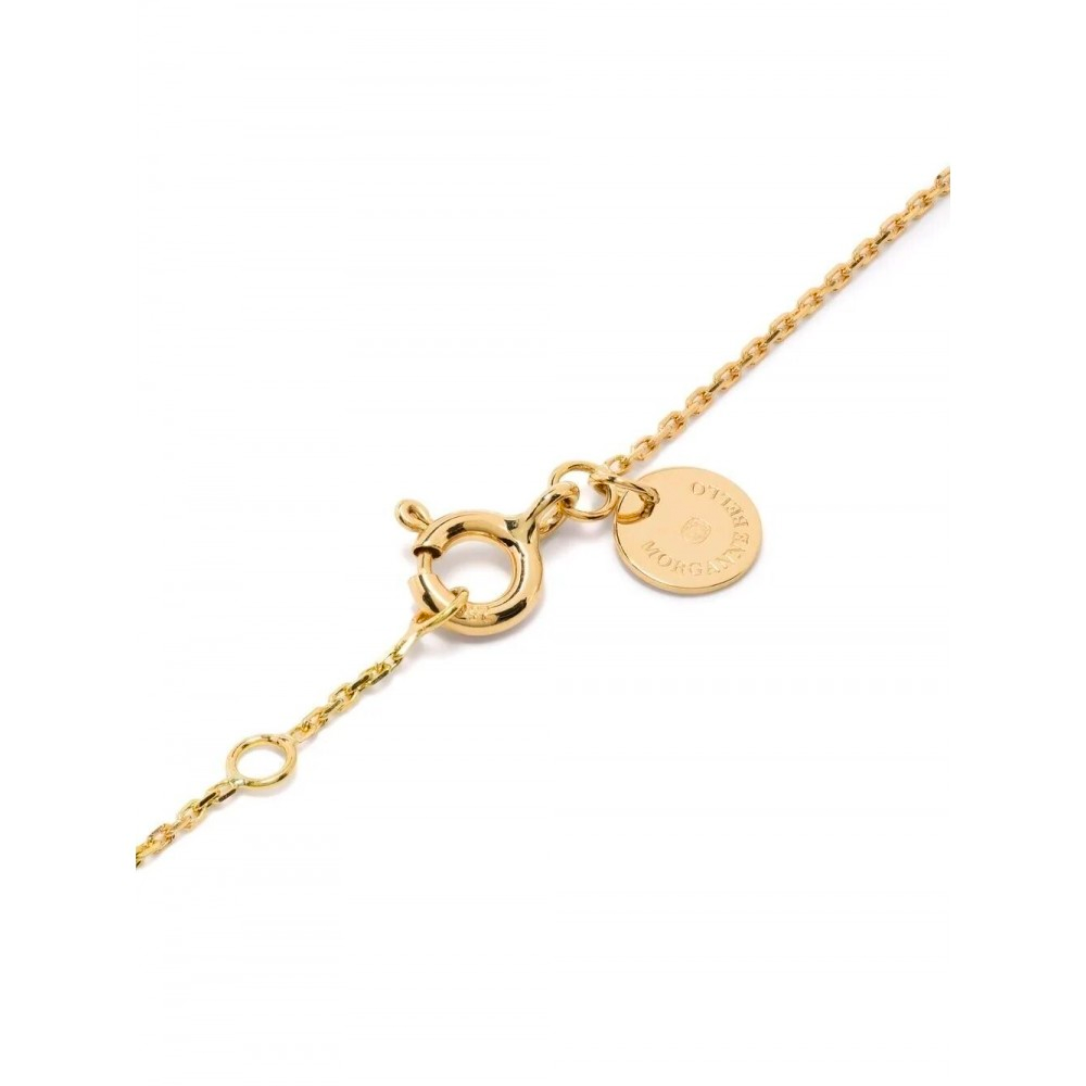 Morgane Bello - ONYX CLOVER YELLOW GOLD NECKLACE