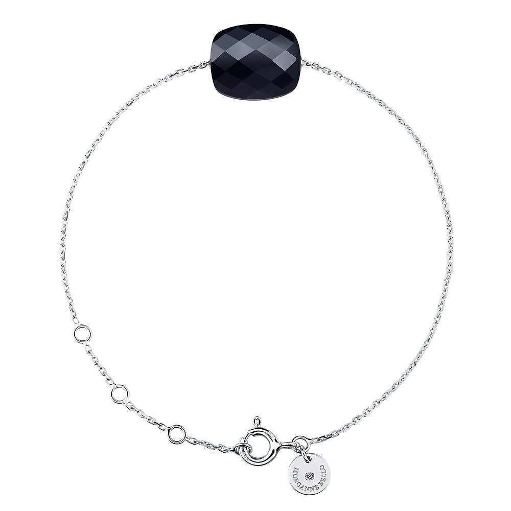 Morgane Bello - ONYX CUSHION WHITE GOLD BRACELET