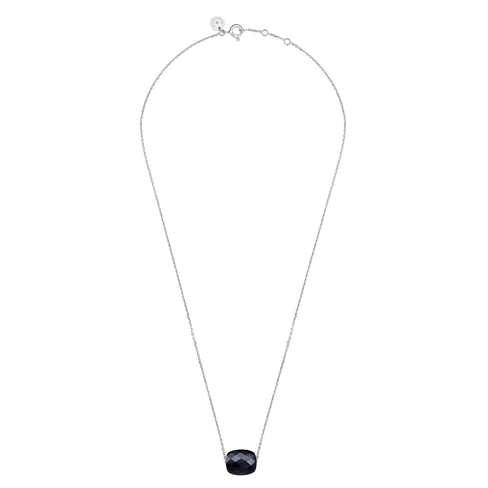 Morgane Bello - ONYX CUSHION WHITE GOLD NECKLACE