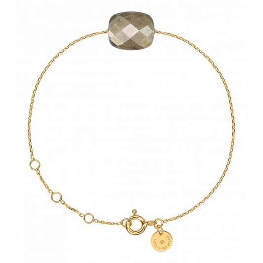 Morgane Bello - PYRITE CUSHION YELLOW GOLD BRACELET