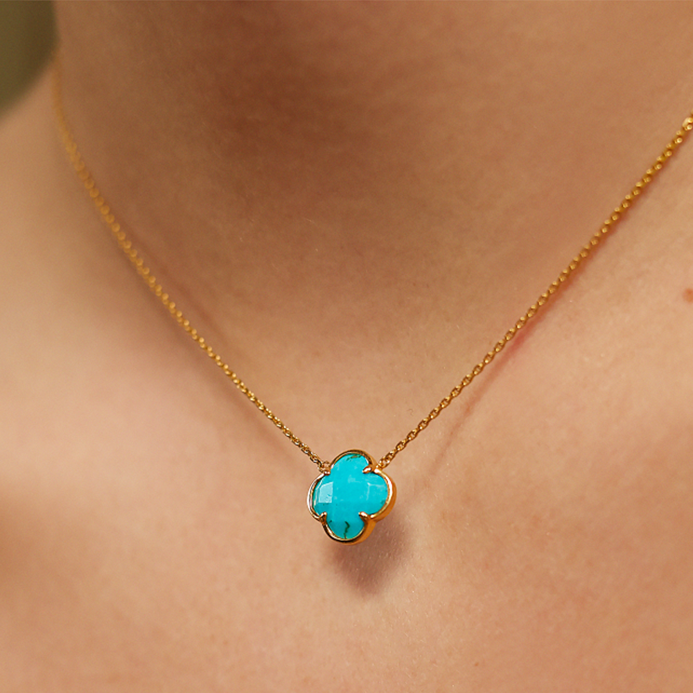 Morgane Bello - TURQUOISE YELLOW GOLD VICTORIA NECKLACE