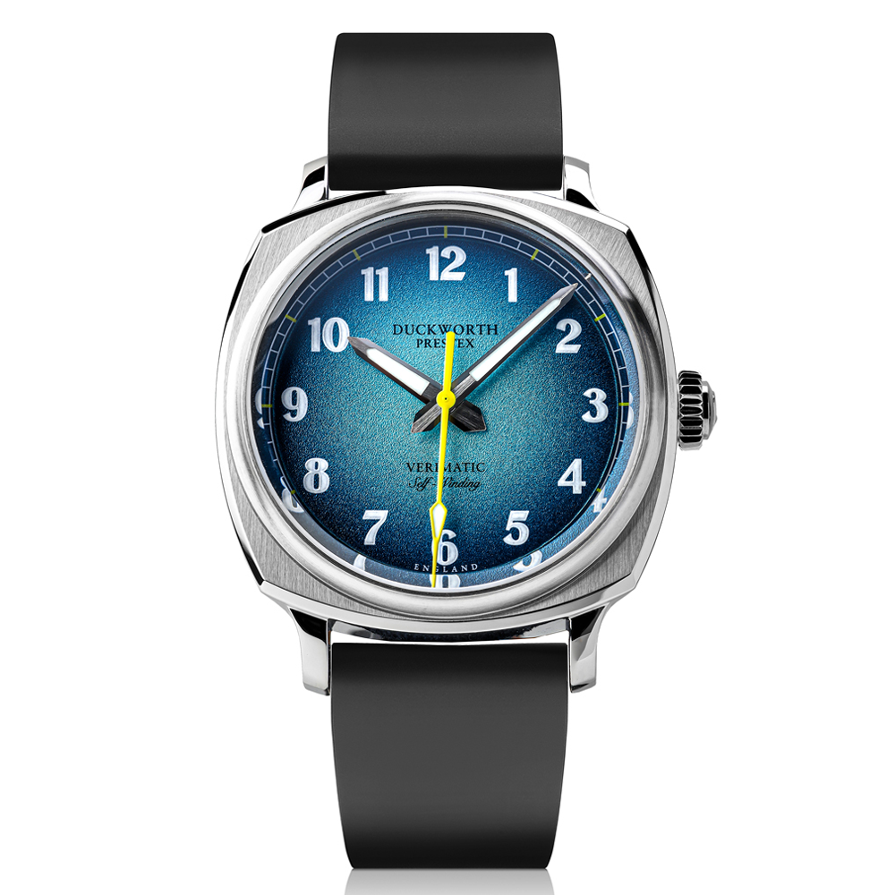 Verimatic 39mm blue fumé black rubber