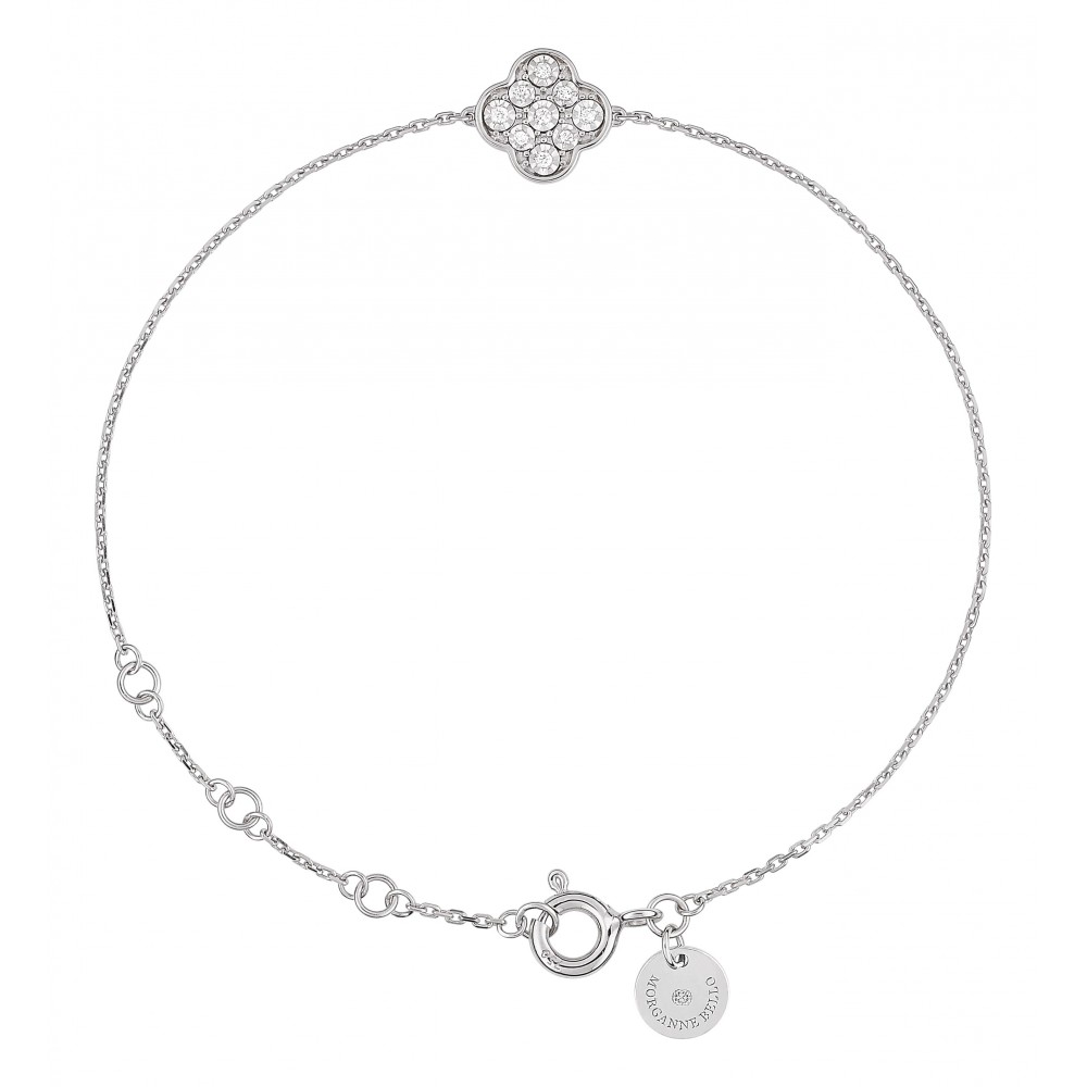 Morgane Bello - WHITE DIAMONDS CLOVER WHITE GOLD BRACELET