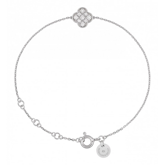 Morgane Bello - WHITE DIAMONDS CLOVER WHITE GOLD BRACELET