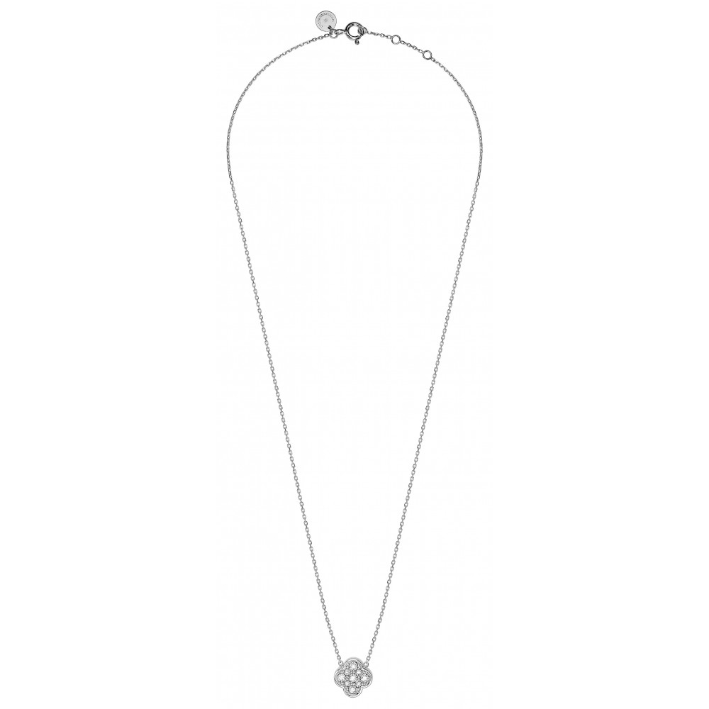 Morgane Bello - WHITE DIAMONDS CLOVER WHITE GOLD NECKLACE