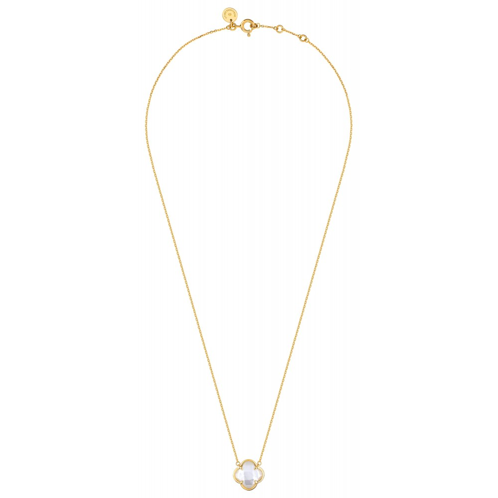 Morgane Bello - WHITE MOTHER OF PEARL YELLOW GOLD VICTORIA NECKLACE