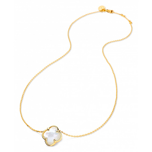 Morgane Bello - WHITE MOTHER OF PEARL YELLOW GOLD VICTORIA NECKLACE